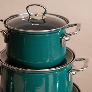 Emaille-Set 5tlg., Design TEAL