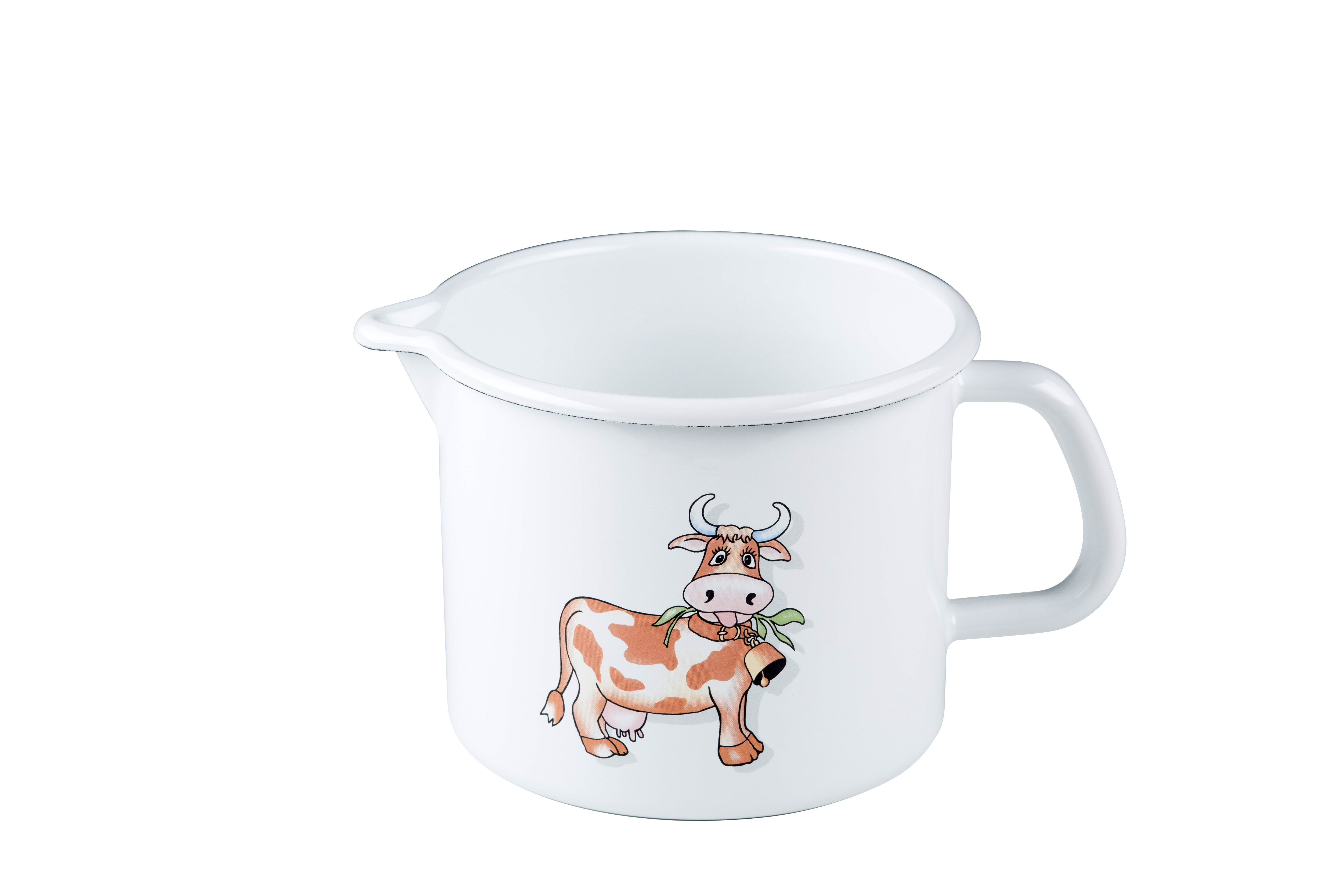 Riess Schnabeltopf Milchtopf  Becher Emaille Email Emaile Topf 10cm 0,75l Herd 