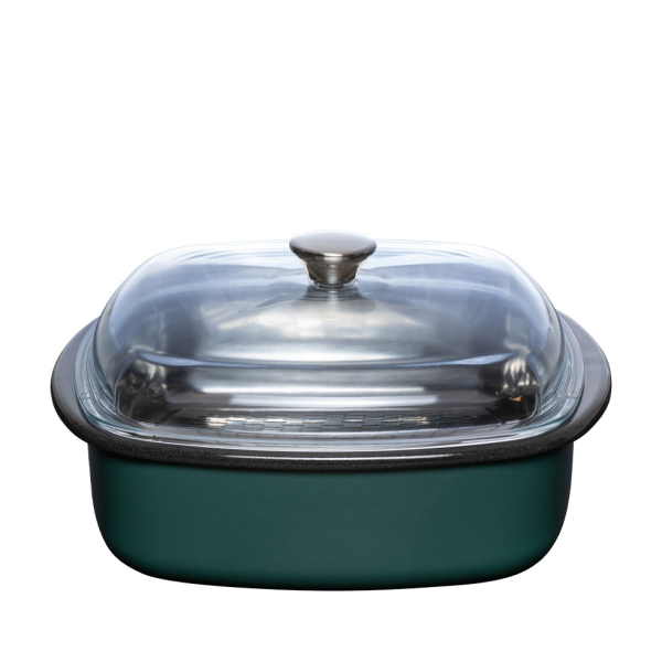 Email Dampfgarer mit Glasdeckel und Gareinsatz 3-tlg. TEAL