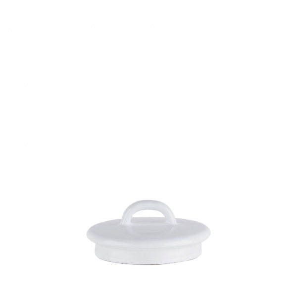 Enamel lid for milk can, Classic white