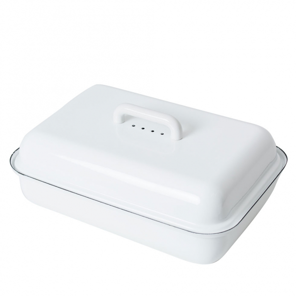 Bread bin with lid, Classic white